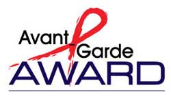 AIDS Ribbon on logo for Avante Garde award