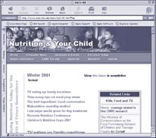 screen capture of The Children's Nutrition Research Center homepage