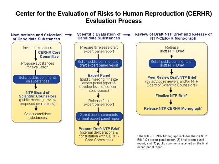 Figure 1 Center for the Evaluation of Risks to Human Reproduction Evaluation Process