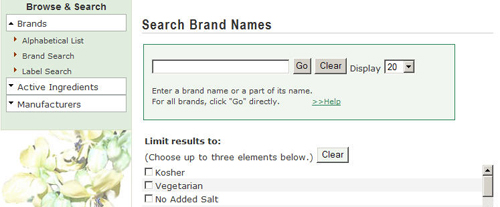 Search Brand names