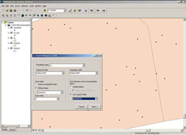Screen shot of the enpirical Bayes tool, an extension developed for LI GIS