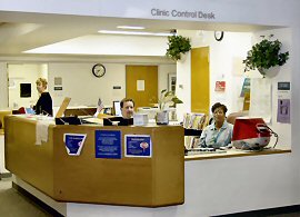 Front desk of the Hematology and Transplant Outpatient Clinic