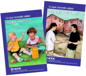 Ilustracion de dos portadas de nuestros libritos sobre la Hepatitis.