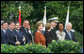 Mrs. Laura Bush stands on the South Lawn of the White House Oct. 13, 2008, during the State Arrival for Italian Prime Minister Silvio Berlusconi. Standing next to Mrs. Bush near the arrival podium are Mrs. Deborah Mullen, Admiral Mike Mullen, Chairman of the Joint Chiefs of Staff, Secretary of State Condoleezza Rice and Vice President Dick Cheney. White House photo by Joyce N. Boghosian