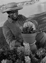 Photo of a woman working in the garden