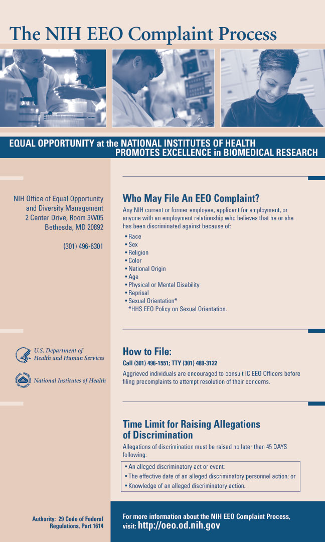 NIH EEO Complaint Process Poster