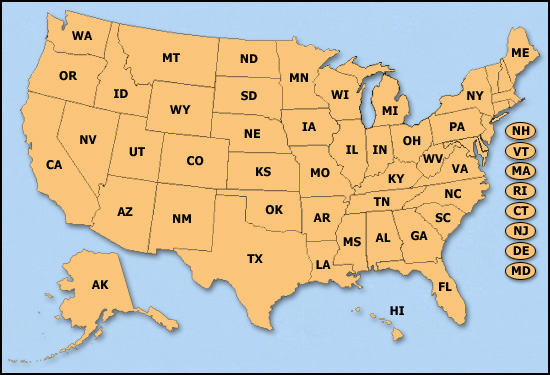 Image of the states of the United States