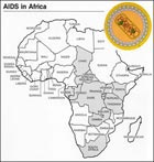 As the epidemic expanded, a map showed the first African countries affected by HIV/AIDS.
