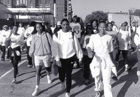 Photo of Donna Richardson and other participants on the walk