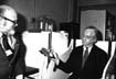 1980-Senator Charles Mathias (R-Md.) tours the Gerontology Research Center.