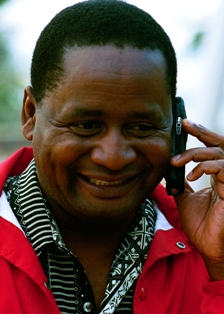 A man from Mozambique talking on his cell phone. Photo: Eric Miller