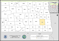 Map of Declared Counties for Disaster 1483