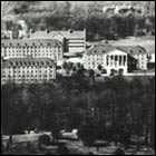Photograph of NIH campus, about 1947. NCI "Building 6" is on the right