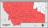 Map of Declared Counties for Disaster 1340