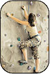 Image of a woman doing rock climbing