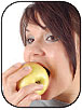 Image of a girls eating an apple