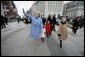 Vice President Dick Cheney and Lynne Cheney walk with their family in the Inaugural Parade along Pennsylvania Avenue Thursday, Jan. 20, 2005. White House photo by David Bohrer