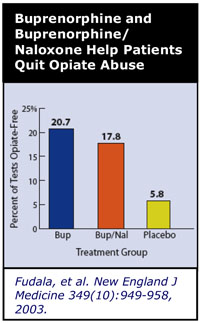 Buprenorphine and Buprenorphine/Naloxone Help Patients Quit Opiate Abuse graph