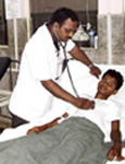 Indian doctor with patient