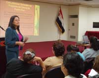 Egda was invited by the U.S. Department of State to speak about science education and teaching to other science teachers and school administrators who lived and worked in various regions of El Salvador.