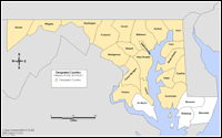 Map of Declared Counties for Emergency 3179