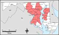 Map of Declared Counties for Disaster 1324