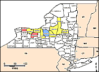 Map of Declared Counties for Disaster 1244