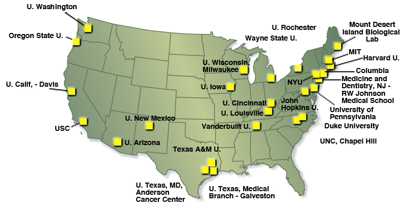 Environmental Health Sciences Core Centers Map