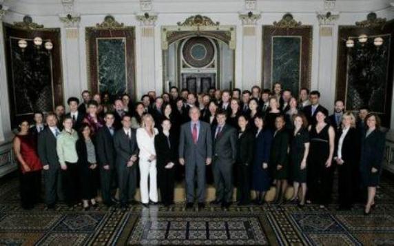 Photo of President Bush and the PECASE recipients