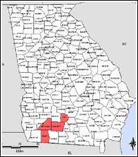 Map of Declared Counties for Disaster 1315