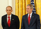 Photo of Bradley Efron and President Bush