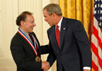 Photo of Robert Langer and President Bush