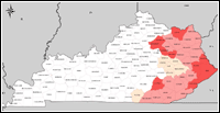 Map of Declared Counties for Disaster 1407