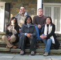 Lab lunch November 2007: (left to right, top) Patrick Boyle, Matthew Emmett (bottom) Nellie Moshkovich, Parul Nisha, Elissa Lei