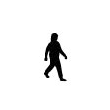 Ilustración de de la silueta de una mujer que está caminando.