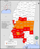 Map of Declared Counties for Disaster 1459
