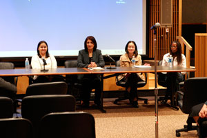 The International Women’s Day panel: (L-R) Yang, Kadiiska, Li and Kinyamu