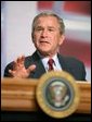 President George W. Bush leads the discussion during a roundtable meeting on Strengthening Social Security at the University of Texas Medical Branch in Galveston, Texas, Tuesday, April 26, 2005. "If you've retired, if you were born prior to 1950, the system will take care of you," said the President. White House photo by Eric Draper