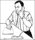 Image of a man using a telephone