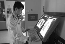 Photo: Scientist utilizing Diagnostic radiology.