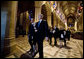 President George W. Bush escorts former first lady Betty Ford , with her son, Steven Ford, left, at the conclusion of the State Funeral service for former President Gerald R. Ford at the National Cathedral in Washington, D.C., Tuesday, Jan. 2, 2007. White House photo by Eric Draper