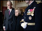 Former first lady Betty Ford is escorted by her son Steve Ford and Major General Guy Swan III following the State Funeral service for former President Gerald R. Ford at the National Cathedral in Washington, D.C., Tuesday, January 2, 2007. White House photo by David Bohrer