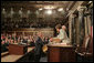 President George W. Bush greets Speaker of the House Nancy Pelosi before delivering his State of the Union Address at the U.S. Capitol Tuesday, Jan. 23, 2007. White House photo by Eric Draper