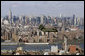 The New York City skyline looms in the background as a helicopter carrying White House staff heads to John F. Kennedy International Airport Wednesday, Jan. 31, 2007. White House photo by Paul Morse