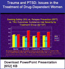 Link - PowerPoint presentation: Trauma and PTSD: Issues in the Treatment of Drug-Dependent Women