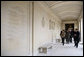 Mrs. Laura Bush tours Memorial Chapel at the Suresnes American Cemetery near Paris Tuesday, Jan. 16, 2007. The cemetery is the resting place for American troops who died while serving in World War I and World War II. White House photo by Shealah Craighead