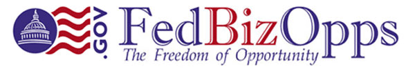 the Freedom of Business Opportunity Logo: FedBizOpps in blue and red color