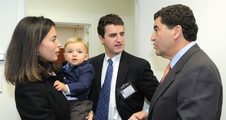 Zerhouni meets backstage with his son Will, his wife Uri and their son Gabriel.