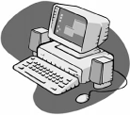Graphic image of desktop computer