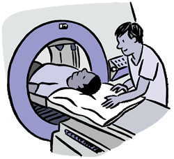 Man taking MRI